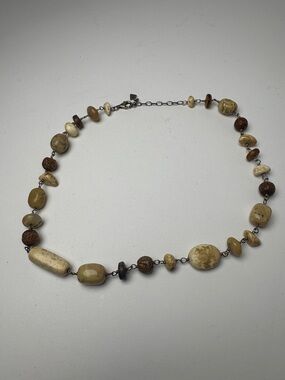 SILPADA Howlite African Opal Neutral Multi-Bead Stone Necklace Silver Chain 925